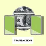 Ilustração isométrica de transferência de dinheiro entre celulares sobre fundo claro